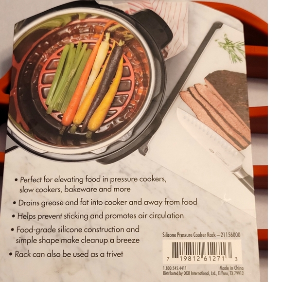 OXO SoftWorks Silicone Pressure Cooker Roasting Rack | Red Silicone Rack - Picture 7 of 8